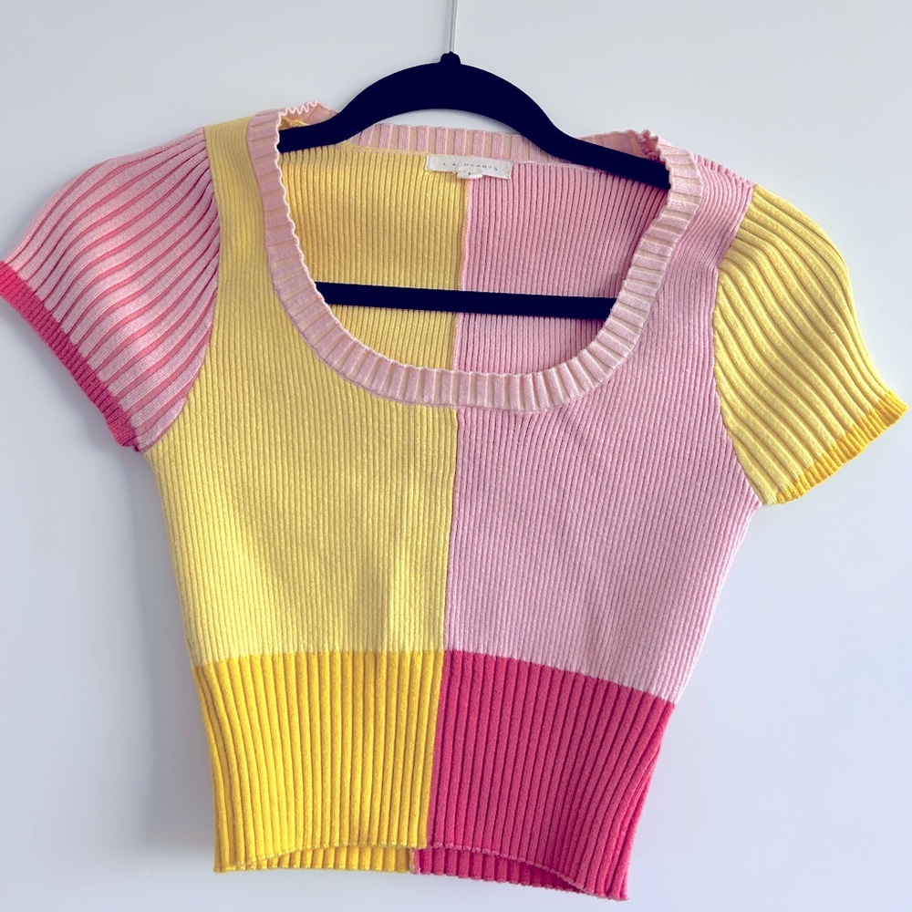 Pac Sun/LA Hearts Color Block Crop Top size M